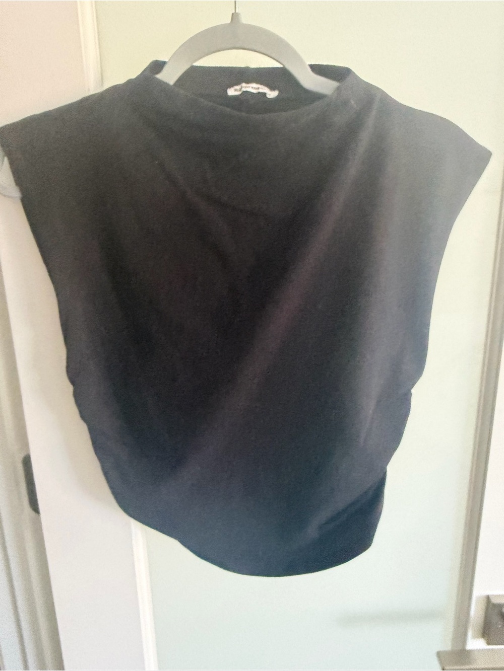 Reformation Black Sleeveless Mock Neck Tank